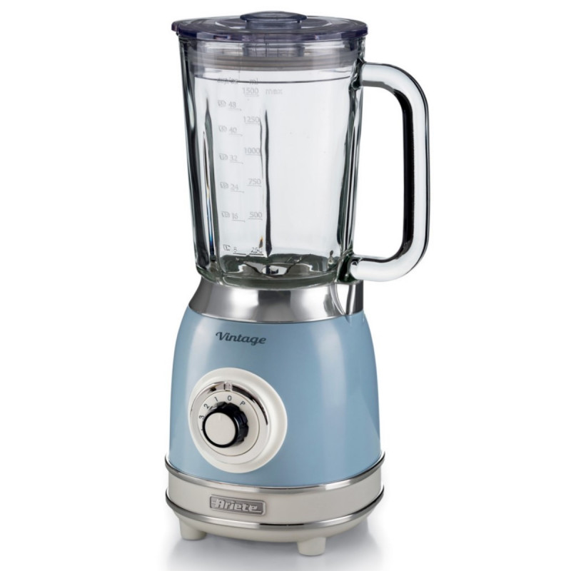 Blender Ariete VINTAGE 2.0 0583/05, 1000W, 1.5 L, 4 lame, 4 viteze + pulse, Zdrobire gheata, Albastru