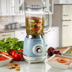 Blender Ariete VINTAGE 2.0 0583/05, 1000W, 1.5 L, 4 lame, 4 viteze + pulse, Zdrobire gheata, Albastru