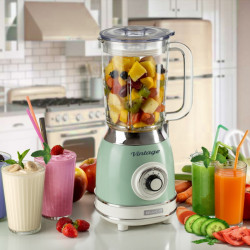 Blender Ariete VINTAGE 2.0 0583/04, 1000W, 1.5 L, 4 lame, 4 viteze + pulse, Zdrobire gheata, Verde
