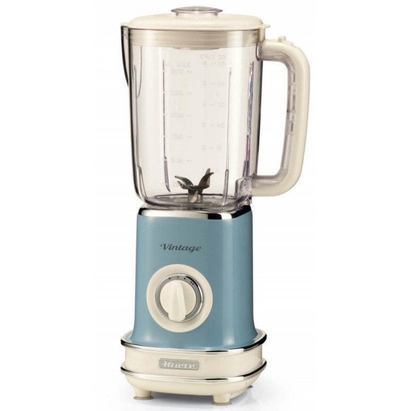 Μπλέντερ Ariete VINTAGE 0568/15, 500W, 1,5 l, 2 ταχύτητες + παλμός, θρυμματισμός πάγου, Μπλε
