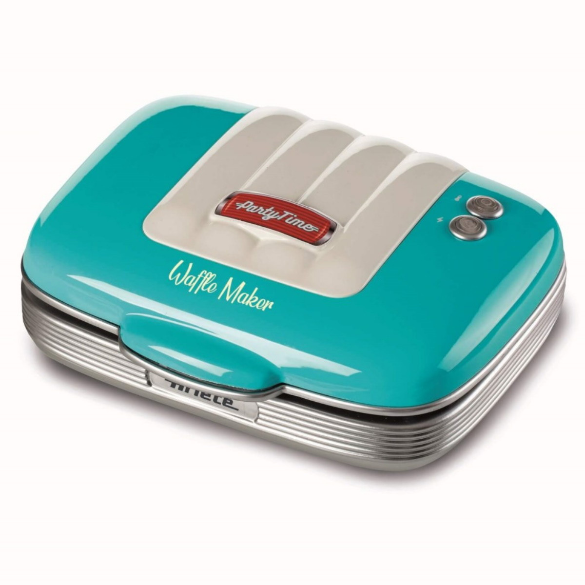Гофретник Ariete PARTY TIME 1973/01, 700W, Незалепващо покритие, 2 плочи, Заключване, Тюркоаз