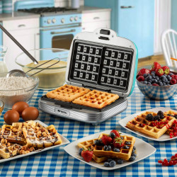 Ariete PARTY TIME 1973/01 Waffle Maker, 700W, Non-stick coating, 2 plates, Lock, Turquoise