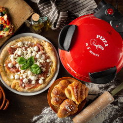Електрическа фурна за пица с каменна плоча "PIZZA ЗА 4 МИНУТИ" Red
