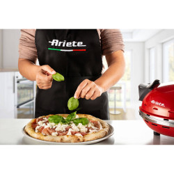 Cuptor electric pentru pizza Ariete "Pizza in 4 minute" 0909/10, 1200W, 32 cm, Pana la 400°C, 5 trepte, Placa de piatra, Acoperire antiaderenta, Rosu
