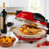 Електрическа фурна за пица Ariete "Пица за 4 минути" 0909/10, 1200W, 32 см, До 400C, 5 нива, Каменна плоча, Незалепващо покритие, Червен