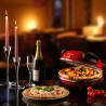 Ariete "4-Minute Pizza" Electric Pizza Oven 0909/10, 1200W, 32 cm, Up to 400°C, 5 Settings, Stone Plate, Non-Stick Coating, Red