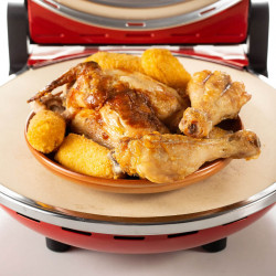 Ηλεκτρικός φούρνος πίτσας Ariete "Pizza in 4 minutes" 0909/10, 1200W, 32 cm, Μέχρι 400C, 5 επίπεδα, Πέτρινη πλάκα, Αντικολλητική επίστρωση, Κόκκινο