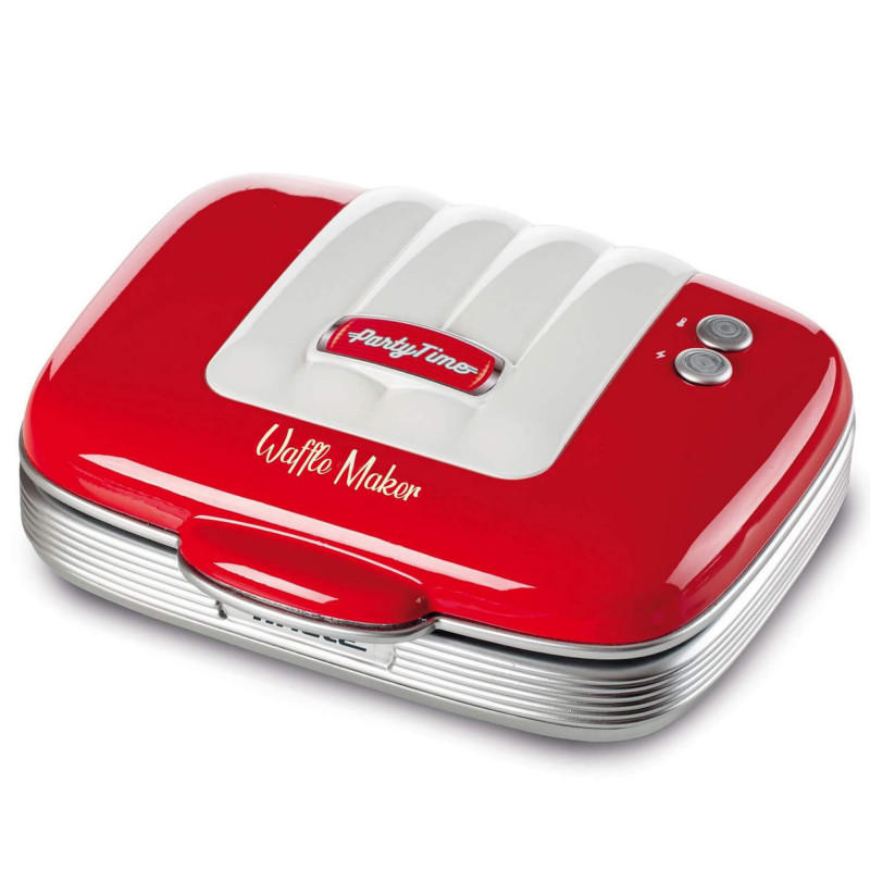 Ariete PARTY TIME 1973/00 Waffle Maker, 700W, Non-stick coating, 2 plates, Lock, Red