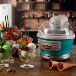 Παγωτομηχανή Ariete PARTY TIME 0643/01, 12W, 1,5 l, 30 min, Αφαιρούμενο μπολ, Τυρκουάζ