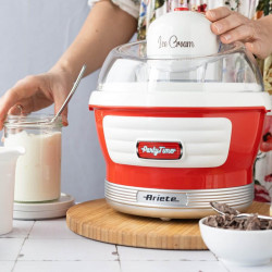 Aparat preparare inghetata Ariete PARTY TIME 0643/00, 12W, 1.5 L, 30 min, Bol mobil, Rosu