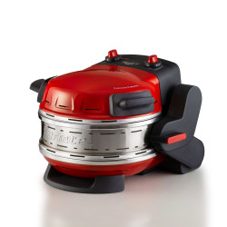 Cuptor dublu pentru pizza Ariete PIZZERIA 0927/00, 2300W, 32 cm, 2 termostate pana la 400C, 5 trepte, 2 placi de piatra, Acoperire antiaderenta, Rosu