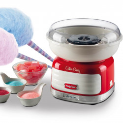 Aparat preparare vata de zahar Ariete COTTON CANDY PARTY TIME 2973/00, 450W, Distribuitor integrat, Rosu