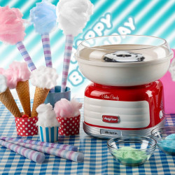 Μηχανή για μαλλί της γριάς Ariete COTTON CANDY PARTY TIME 2973/00, 450W, Ενσωματωμένος διανομέας, Κόκκινο