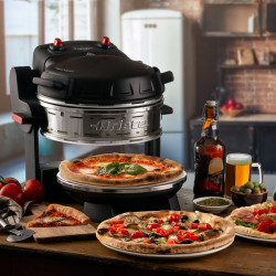Διπλός φούρνος πίτσας Ariete PIZZERIA 0927/01, 2300W, 32 cm, 2 θερμοστάτες έως 400C, 5 επίπεδα, 2 πλάκες πέτρας, αντικολλητική επίστρωση, Μαύρο