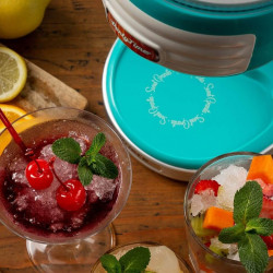 Ariete PARTY TIME 0076/01 Ice Shaver, 30W, Stainless Steel Blades, Removable Basket, Safety Lid, Turquoise