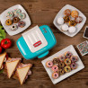 Ariete PARTY TIME 1972/01 3-in-1 Donut, Muffin, and Sandwich Maker, 700W, 3 Interchangeable Plates, Indicator Lights, Turquoise