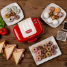 Aparat 3in1 pentru preparare gogosi, briose si sandvisuri Ariete PARTY TIME 1972/00, 700W, 3 placi detasabile, Rosu