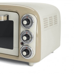 Ηλεκτρικός φούρνος Ariete VINTAGE 0979/03, 1380 W, 18 l, 3 λειτουργίες, Μέχρι 230C, Διπλό θερμικό τζάμι, Χρονοδιακόπτης 60 λεπτά, Λευκό/Μπεζ