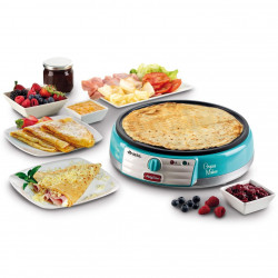 Aparat preparare clatite Ariete PARTY TIME 0202/01, 1000W, Acoperire neaderenta, Curatare usoara, Indicator, Turcoaz