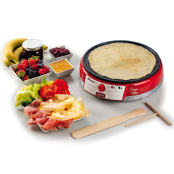Aparat preparare clatite Ariete PARTY TIME 0202/00, 1000W, Acoperire antiaderenta, Curatare usoara, Indicator, Rosu