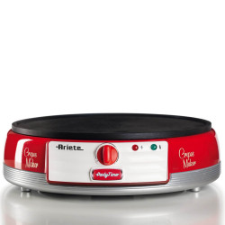 Ariete PARTY TIME 0202/00 Pancake Maker, 1000W, Non-stick coating, Easy to clean, Ready indicator, Red