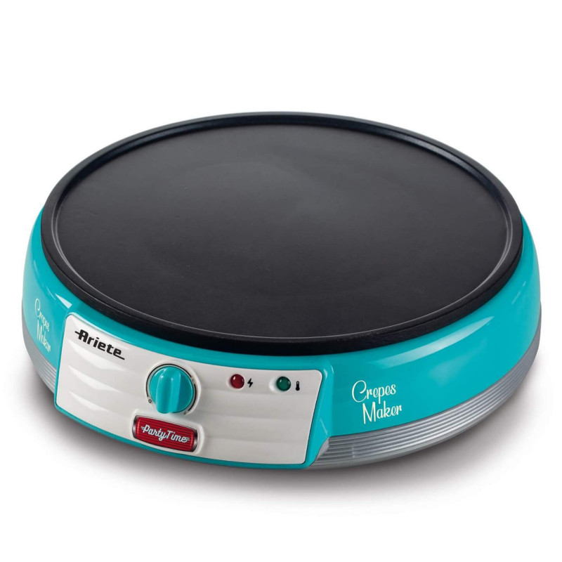 Aparat preparare clatite Ariete PARTY TIME 0202/01, 1000W, Acoperire neaderenta, Curatare usoara, Indicator, Turcoaz