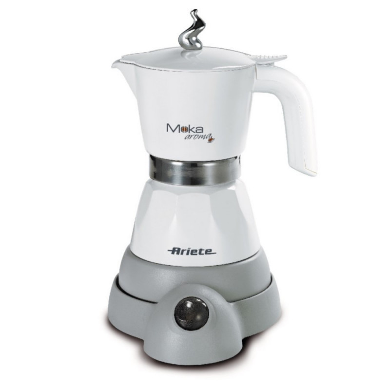 Ariete Moka Aroma 1358/10 Electric Coffee Maker, 400W, 4 cups, Cordless, 360-degree swivel base, White