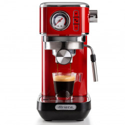 Espressor manual Ariete ESPRESSO SLIM MODERNA 1381/33, 1300W, 15 bar, 1.1 L, Cafea macinata si doze ESE, Rosu
