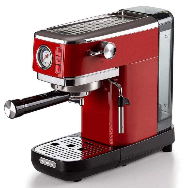 Καφετιέρα Ariete ESPRESSO SLIM MODERNA 1381/33, 1300W, 15 bar, 1.1 l, Ground και ESE, Κόκκινο