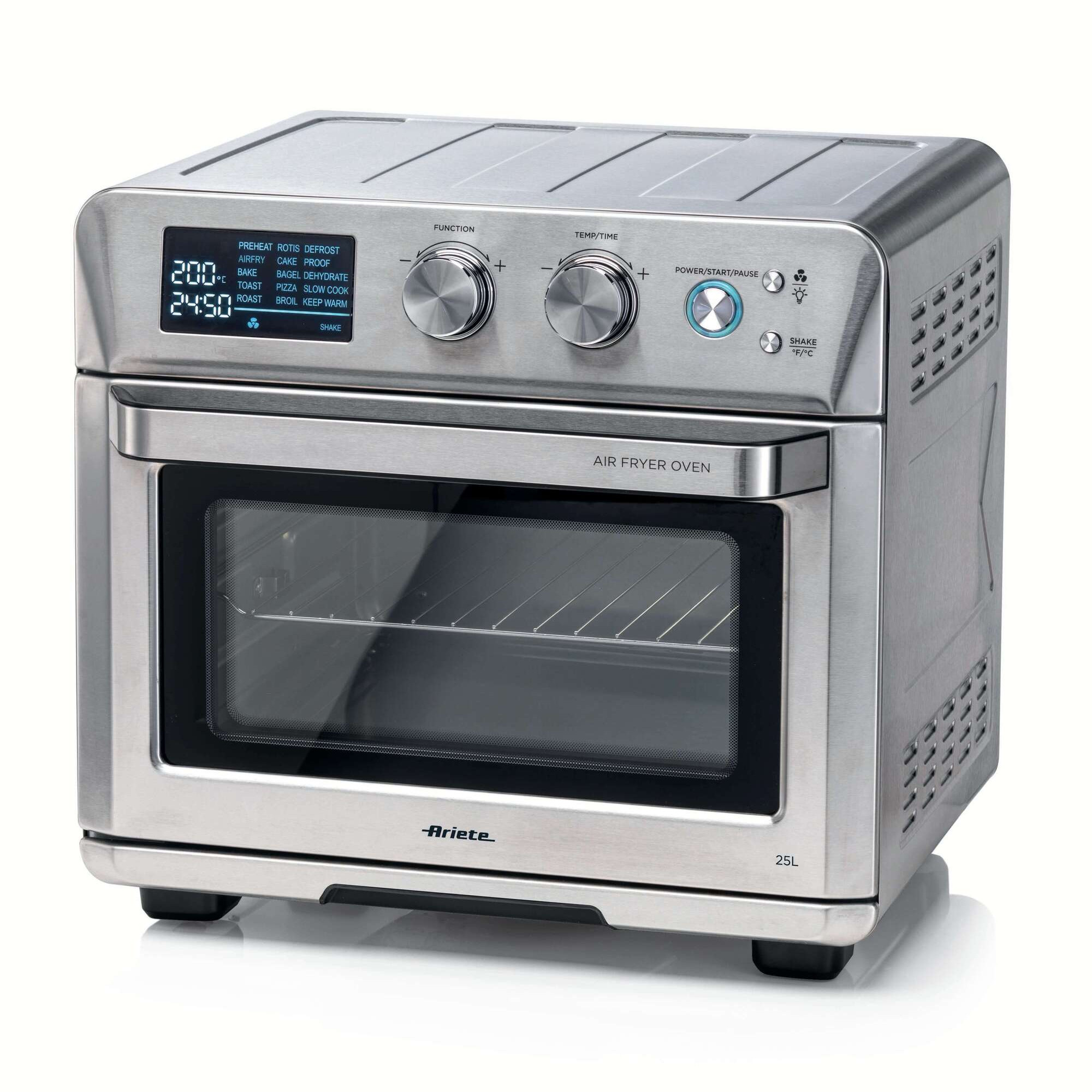 Фритюрник-фурна с горещ въздух Ariete 4629/11, 1700W, 25 л, 15 програми, До 230C, Дигитален дисплей, Въртяща се кошница, Инокс