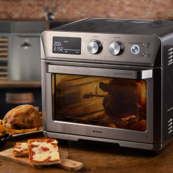 Φριτέζα-φούρνος ζεστού αέρα Ariete 4629/11, 1700W, 25 l, 15 προγράμματα, Μέχρι 230C, Ψηφιακή οθόνη, Περιστρεφόμενο καλάθι, Inox