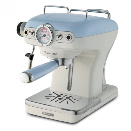 Espressor manual Ariete VINTAGE 1389/15, 850W, 15 bar, 0.9 L, Cafea macinata si paduri ESE, Maxi-Cappuccino, Albastru