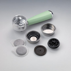 Μηχανή εσπρέσο Ariete VINTAGE 1389/14, 850W, 15 bar, 0.9 l, αλεσμένη και ESE, Maxi-Cappuccino, Πράσινο