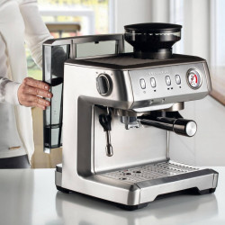 Espressor Ariete ESPRESSO METAL 1313/10, 1600W, 15 bar, 2 L, Cafea boabe, macinata si doze E.S.E, Manometru, Inox