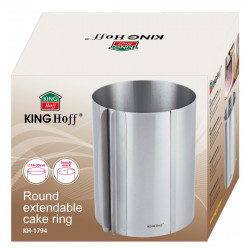 Ринг за торта Kinghoff KH 1794, 16-30 см, Сатен, Разтягащи се стени, Инокс