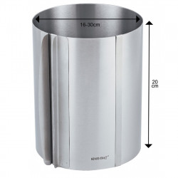 Inel pentru tort Kinghoff KH 1794, 16-30x20 cm, Pereti extensibili, Inox