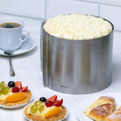 Inel pentru tort Kinghoff KH 1794, 16-30x20 cm, Pereti extensibili, Inox