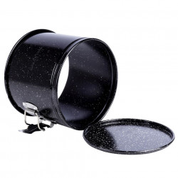 Forma pentru copt cu fund detasabil Kinghoff KH 1788, 12 cm, Pereti extensibili, Acoperire marmura, Otel, Negru