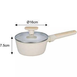 Комплект съдове за готвене Klausberg KB 7833, 12 части, Незалепващо покритие, Индукция, Бежов