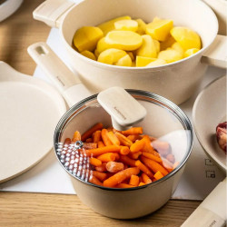 Комплект тенджери, 12 части, с незалепващо покритие, бежови, Klausberg, KB-7833