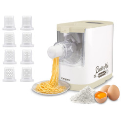 Aparat preparare paste Beper P102SBA500, 200W, 8 setari, Otel inoxidabil, Automat, Alb/Bej