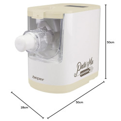 Aparat preparare paste Beper P102SBA500, 200W, 8 setari, Otel inoxidabil, Automat, Alb/Bej
