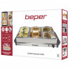 Θερμαντήρας τροφίμων Beper P101TEM002, 300W, 4 αφαιρούμενα διαμερίσματα, Θερμοστάτης, Ενδεικτική λυχνία, Inox
