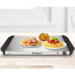 Incalzitor de alimente Beper P101TEM002, 300W, 4 compartimente detasabile, Termostat, Indicator luminos, Inox