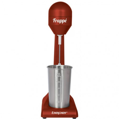 Beper BP.690, 100W, 500 ml, 2 sebességfokozat, Inox habverő, piros/inox