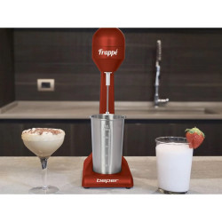 Mixer frappe Beper BP.690, 100W, 500 ml, 2 viteze, Mixer Inox, Rosu/inox
