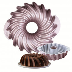 Forma de chec Dr.Oetker Creative Sun 2555, 24 cm, Rotund, Aluminiu turnat, Roz auriu