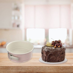 Форма за торта с падащо дъно Dr.Oetker 4650, 18х8 см, Керамично незалепващо покритие, Въглеродна Стомана, Розов