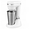 Frappé mixer Oliver Voltz OV51163E, 100W, Rozsdamentes acél tál 450 ml űrtartalommal, 2 sebességfokozat, Acél habverő, Fehér színű
