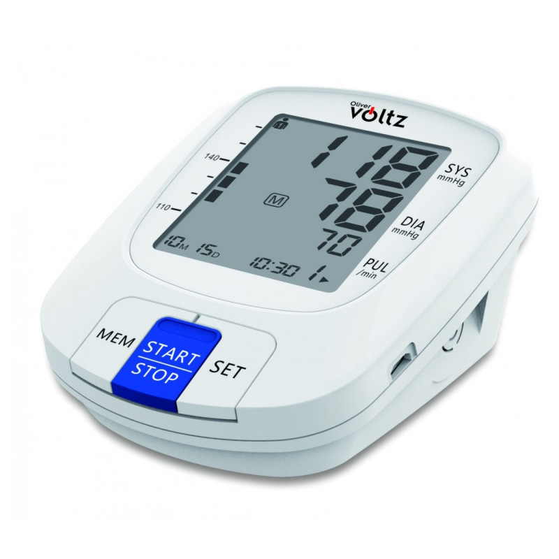 Πιεσόμετρο Oliver Voltz OV56510A, Ανίχνευση Αρρυθμίας, 2 θέσεις μνήμης 90, οθόνη LCD, 4 μπαταρίες AAA, Τύπου C, Λευκό